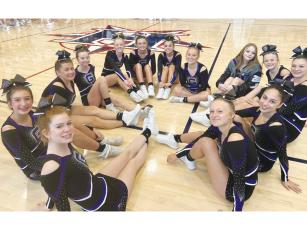Gilmer High School’s cheerleaders began their competition  season last Saturday at Heritage High School.