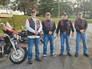 The Mountain Men chapter of the Protectors Law Enforcement Motorcycle Club will host a toy run for two area nonprofits Saturday, Nov. 5. Pictured, from left, are the chapter’s officers: Tim Griffin (secretary/treasurer), Bron Nichols (sergeant at arms), John Palmisino (president) and Jeff Rupp (vice president). 