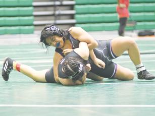 Gilmer’s Leticia Tercero finished first in the 125-pound weight class at last Saturday’s Burnt Mountain Classic.