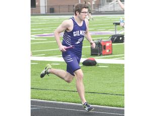 Gilmer’s Michale Little helped the Bobcats to a first place finish in the 4x800 relay last Wednesday.