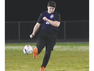 Gilmer’s Noah Turner scored a goal on a free kick from midfield versus Adairsville last Tuesday.