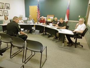 Police Chief Edward Lacey discusses the need for security cameras at Harrison Park and in downtown Ellijay with Mayor Al Hoyle and the Ellijay City Council. 
