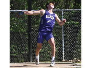 Will Kiker’s throw of 144’ 2” in the discus at last week’s region meet set a new Gilmer High record and accounted for one of his two region titles.