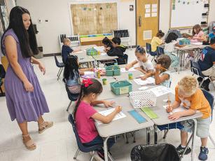 Students in Hannah Watkins’ first-grade class
