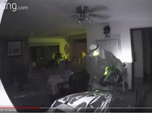 Images of the burglar were captured on Ring indoor cameras.