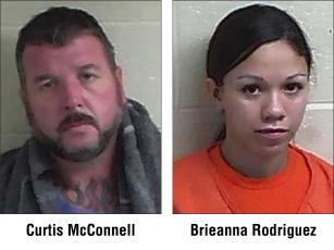 Curtis Edward McConnell, 42, of 32 Ridge Road, Ellijay, and Breanna Micaela Rodriguez, 28, of 353 Collette Street, Andrews, are both charged with multiple felonies involving drug sales.