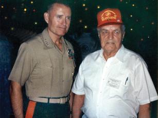 Keith McClain is pictured with Gen. Carl E. Mundy Jr., left, the commandant of the Marine Corps, who was also present at Pearl Harbor for the 50th anniversary of the surprise attack on December 7, 1941 — 82 years ago tomorrow. (Contributed photos)