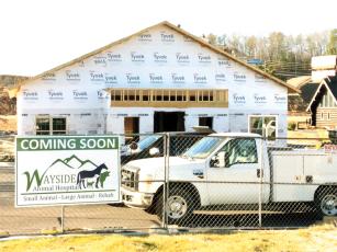 Wayside Animal Hospital is among the numerous new businesses currently under construction in East Ellijay. 