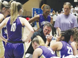 Head basketball coach David Dowse issues instructions to the Indians during his time at Lumpkin County. (Photo Courtesy of The Dahlonega Nugget)