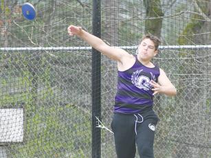 Clear Creek’s Madden Hopkins (above) won the discus last Saturday. 